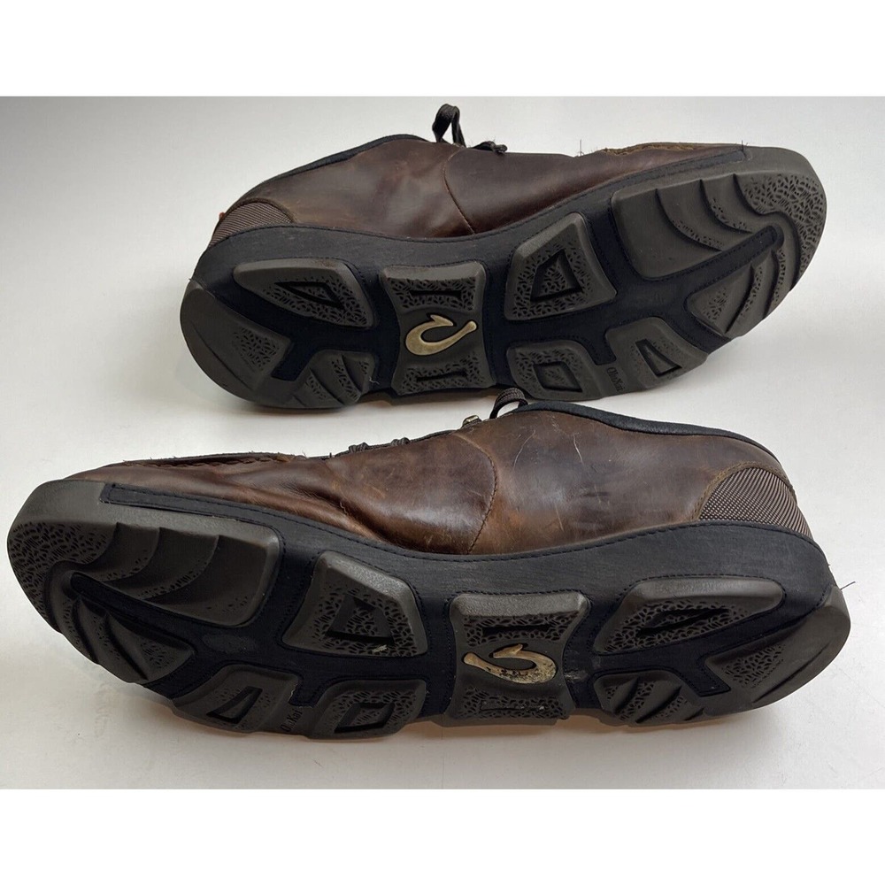 OLUKAI MEN'S MAKOA WATERPROOF SHOES Lace Up Brown Size US 14 - Picture 13 of 14